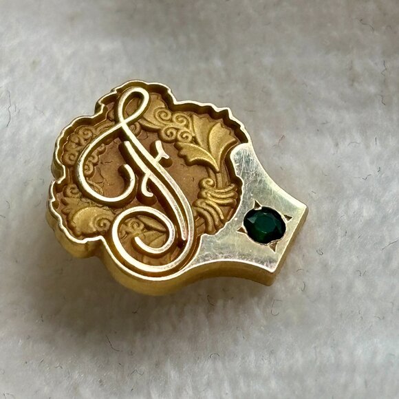 Vintage Letter F Initial Pin- Tie Tack 1/10K Gold - Picture 2 of 8